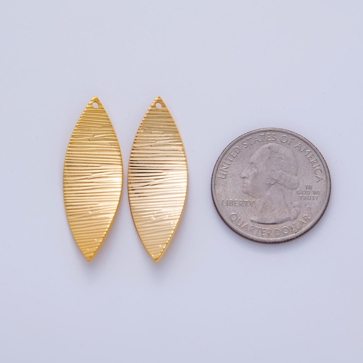 Dainty Gold Leaf Bar Charms Brushed Metal Earring Findings Long Surfboard Vertical Dangle Components for DIY Jewelry Making Z-1199