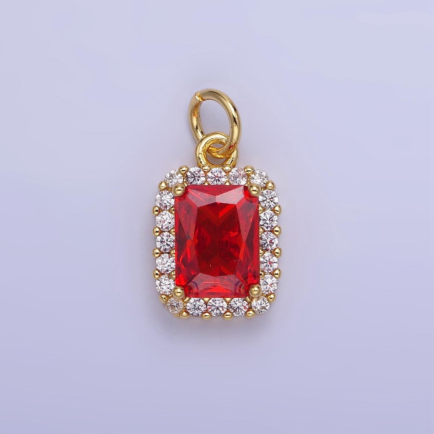 14K Gold Filled Baguette Micro Paved CZ Charm in Gold & Silver | AG768 - AG774