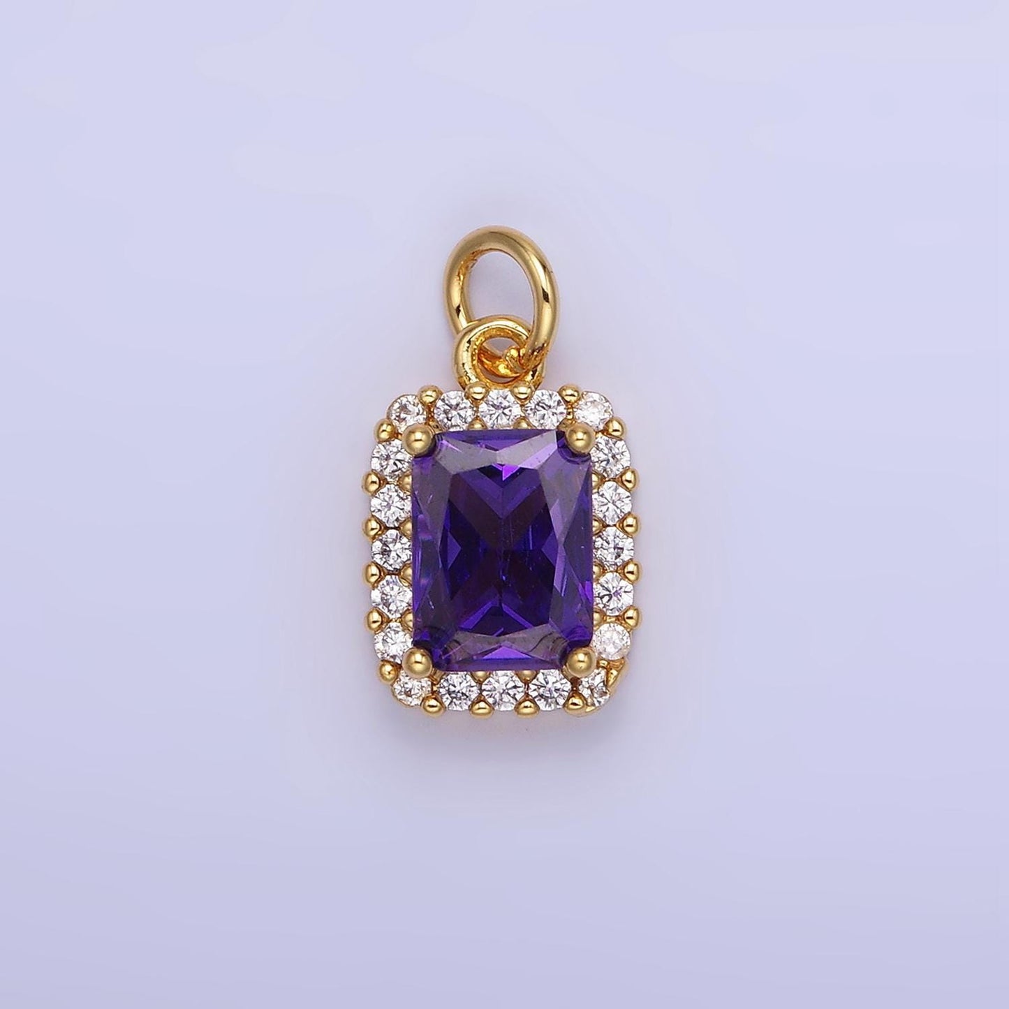 14K Gold Filled Baguette Micro Paved CZ Charm in Gold & Silver | AG768 - AG774
