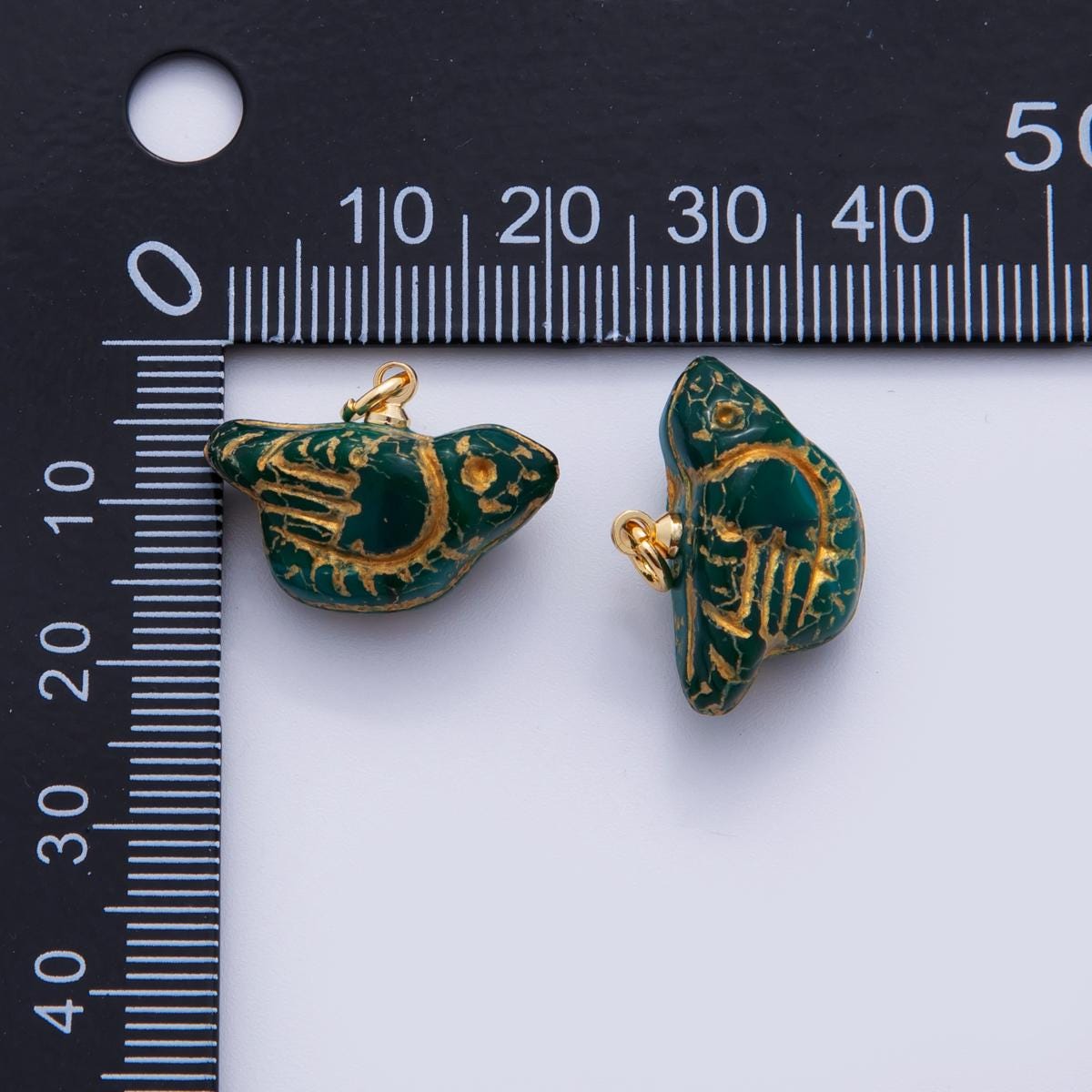 Czech Glass Bead Bird Charm 18x22mm Green Bird Bead Pendant Rustic Animal Jewelry Inspired N-293
