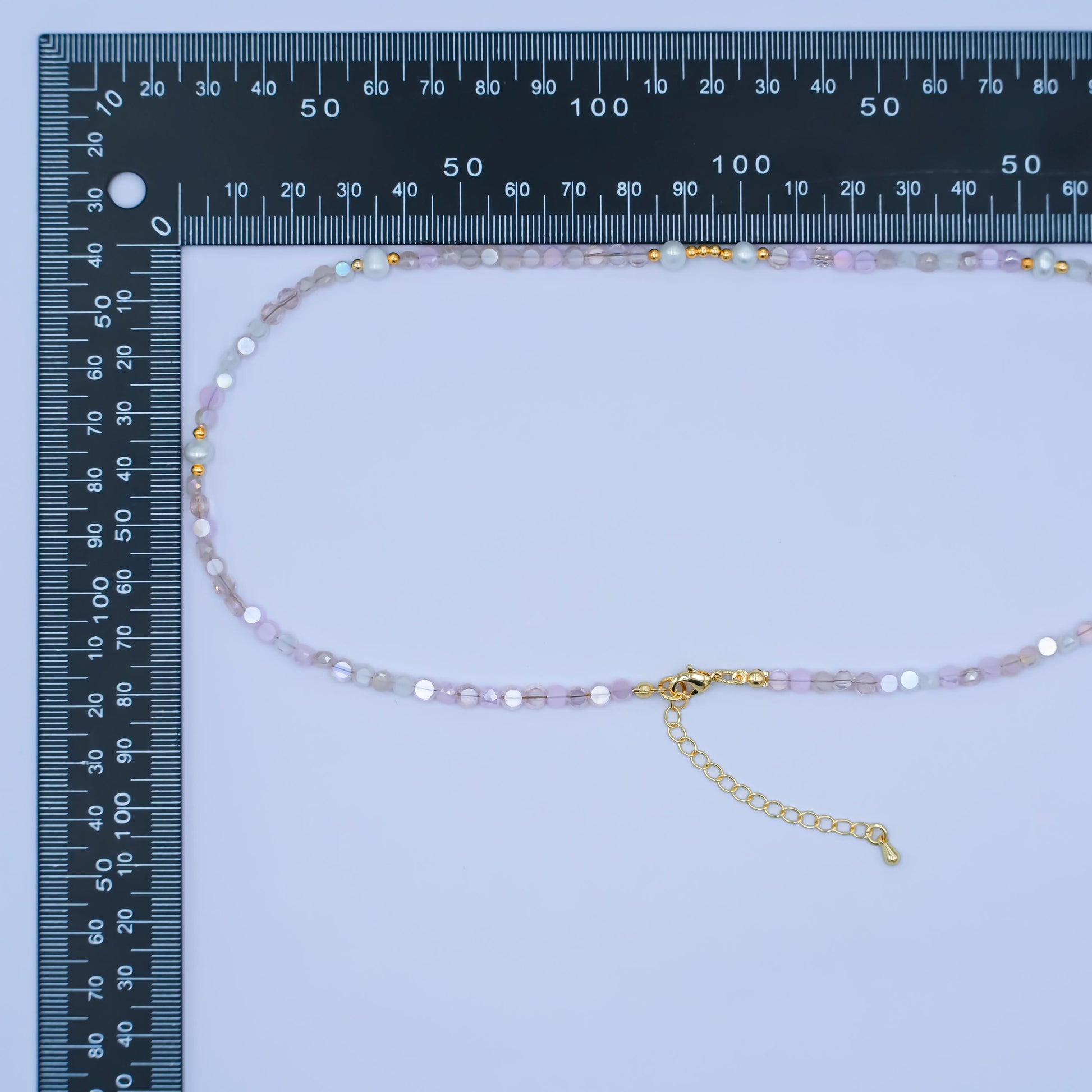 24K Gold Filled Pink Multifaceted Gemstone 17.5 Inch Necklace | WA-2973