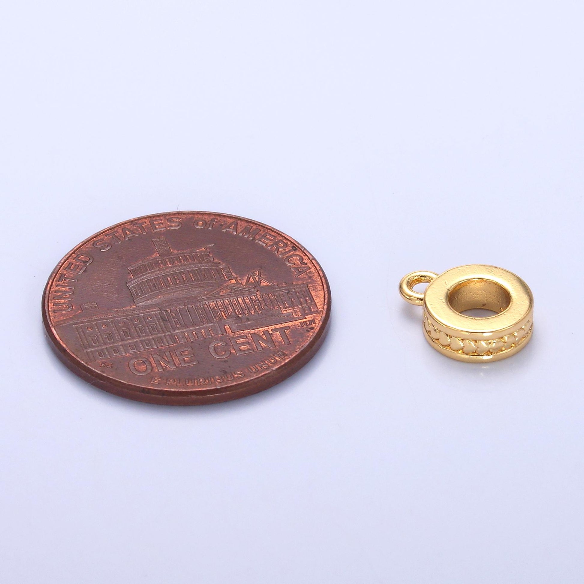 24K Gold Filled Heart Lined Rhondelle Drop Bail Finding in Gold & Silver | AF460