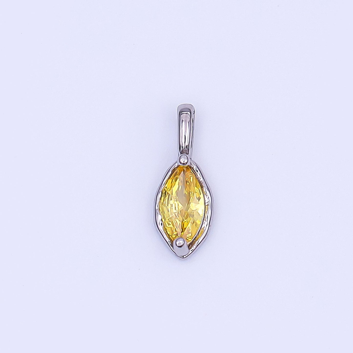 24K Gold Filled Marquise CZ Molten Bezel Pendant in Gold & Silver | AH433 - AH435