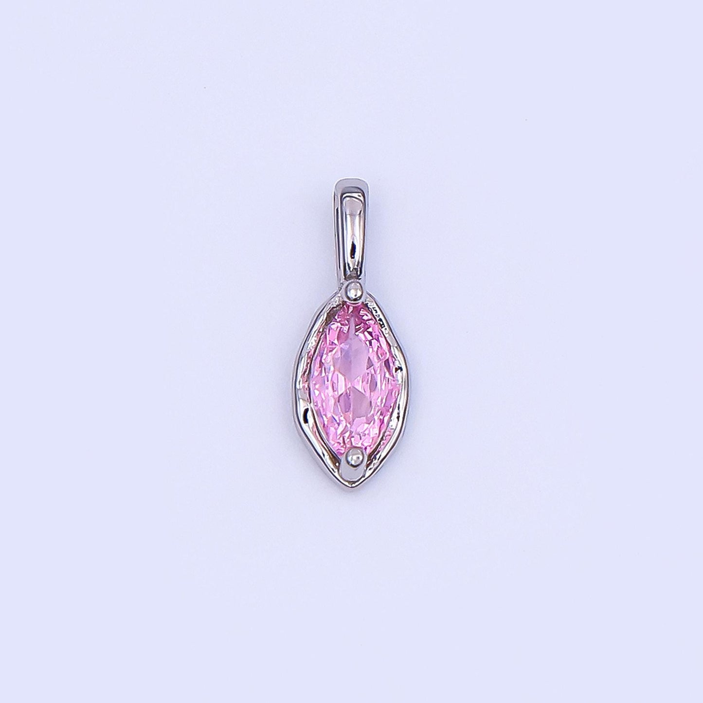 24K Gold Filled Marquise CZ Molten Bezel Pendant in Gold & Silver | AH433 - AH435
