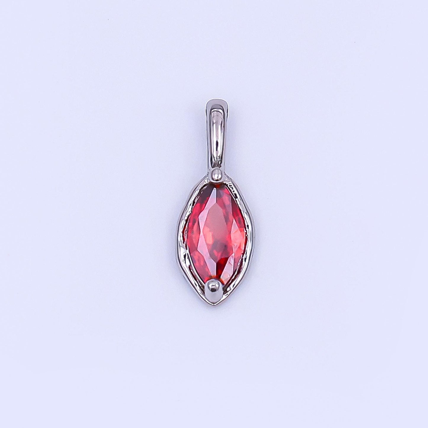 24K Gold Filled Marquise CZ Molten Bezel Pendant in Gold & Silver | AH433 - AH435