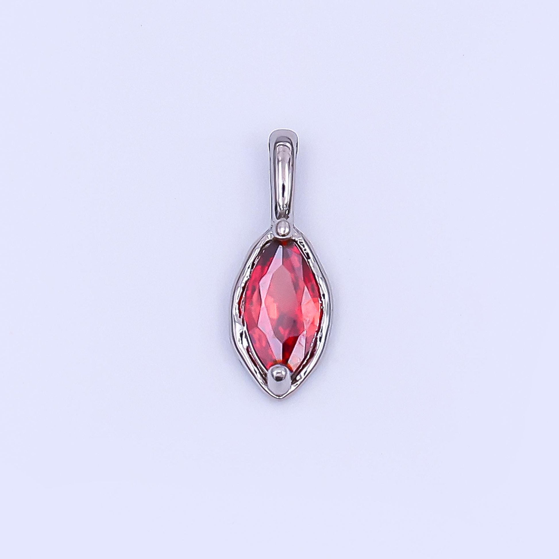 24K Gold Filled Marquise CZ Molten Bezel Pendant in Gold & Silver | AH433 - AH435