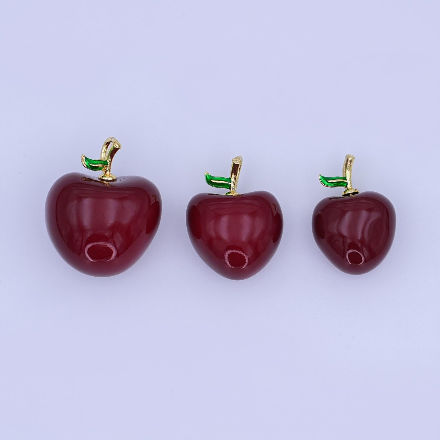 24k gold filled Dark red Washington apple fruit charm Red Delicious Food Charm | ag-918