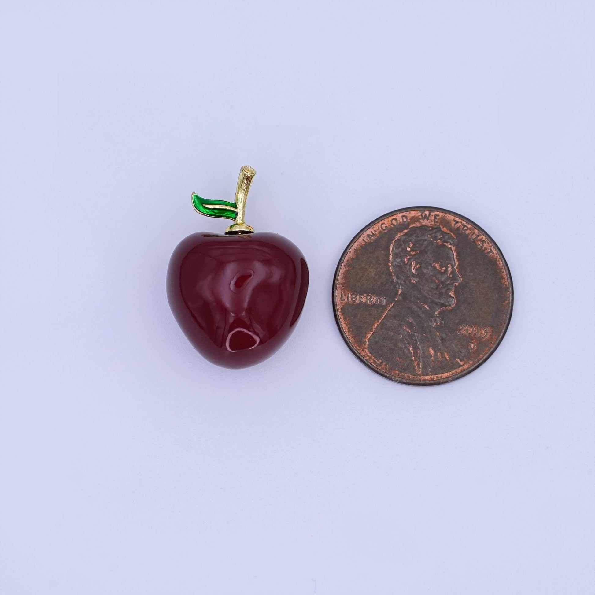 24k gold filled Dark red Washington apple fruit charm Red Delicious Food Charm | ag-918