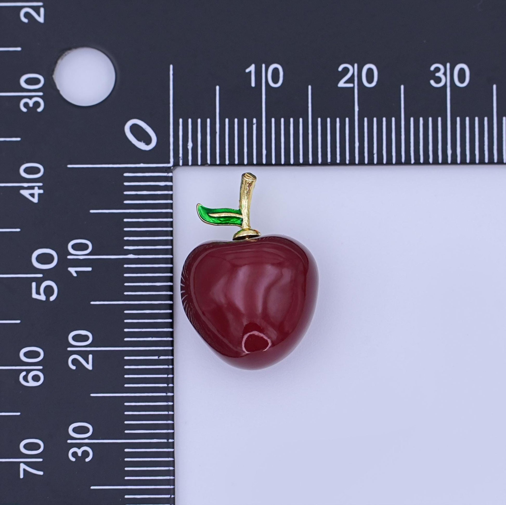 24k gold filled Dark red Washington apple fruit charm Red Delicious Food Charm | ag-918
