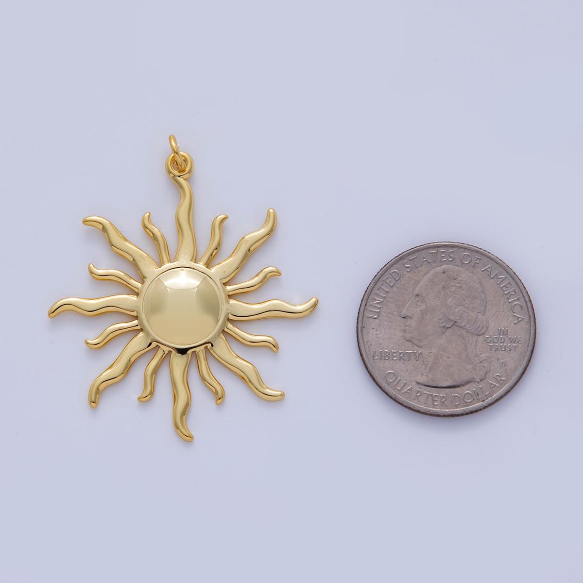 Stainless Steel Minimalist Celestial Sun Burst Charm | AF315