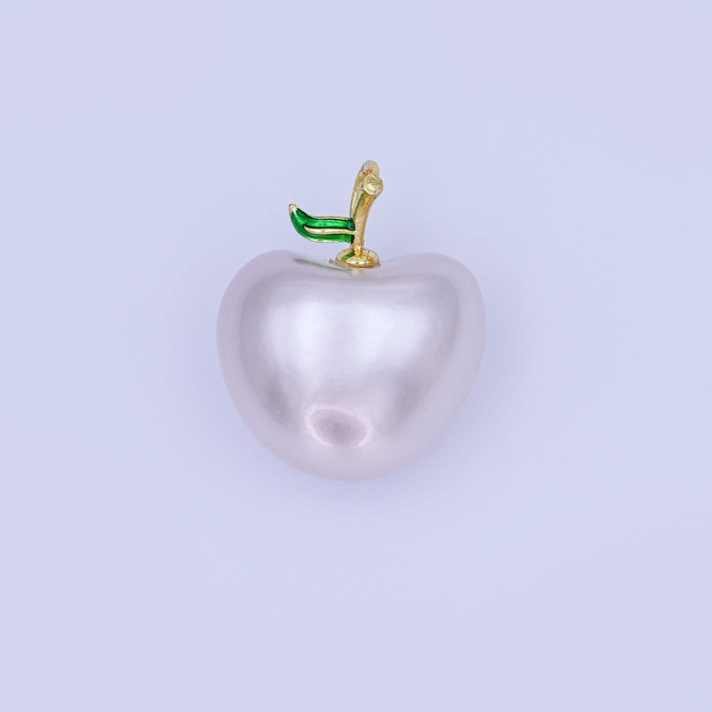 24k gold filled White Washington apple fruit charm Frosted Food Charm | ag-918