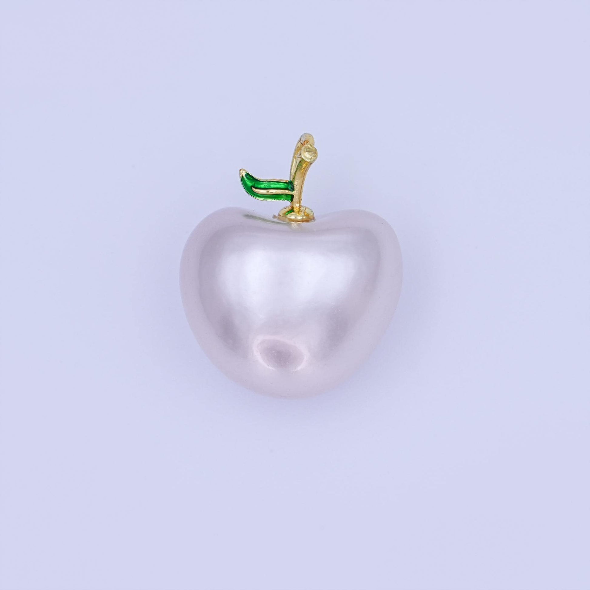 24k gold filled White Washington apple fruit charm Frosted Food Charm | ag-918