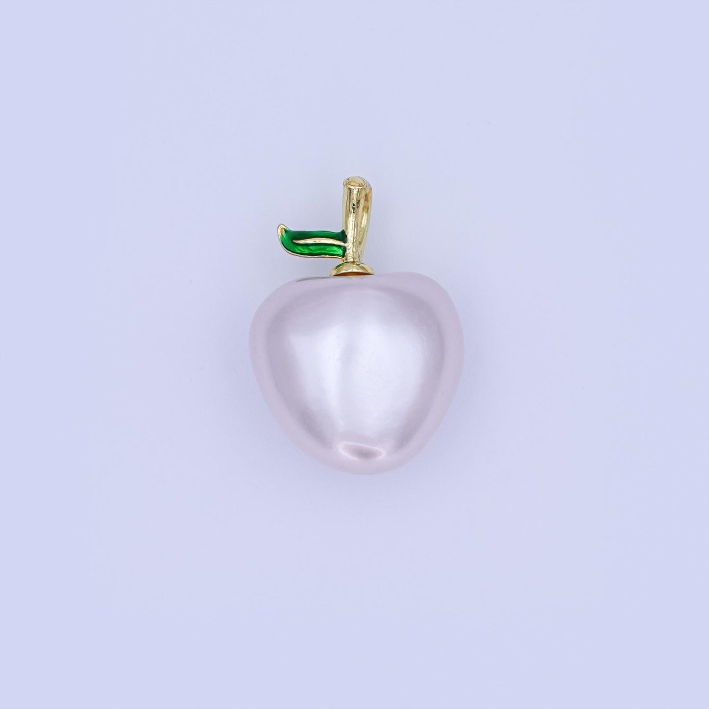 24k gold filled White Washington apple fruit charm Frosted Food Charm | ag-918