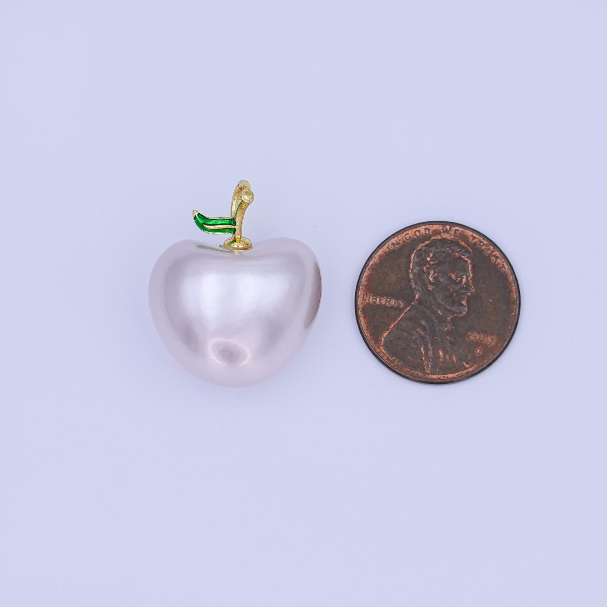 24k gold filled White Washington apple fruit charm Frosted Food Charm | ag-918