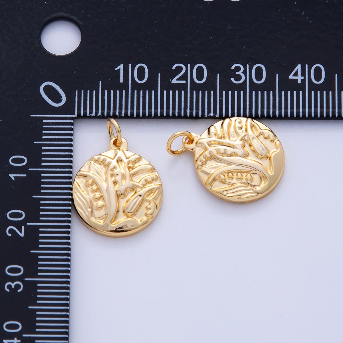 Stainless Steel Snowdrop Flower Plant Round Mini Charm | AF318