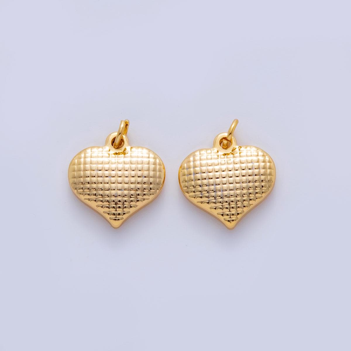 Stainless Steel Square-Textured Heart Charm | AF319