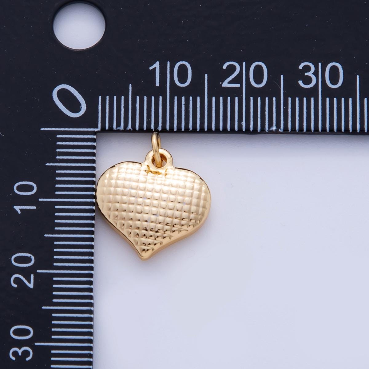 Stainless Steel Square-Textured Heart Charm | AF319