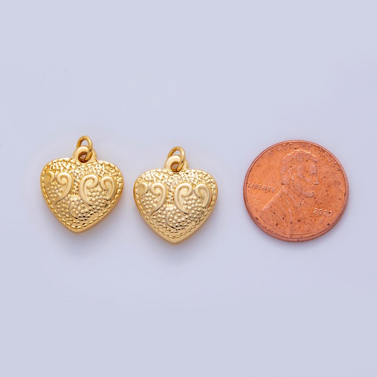 Stainless Steel 19mm Textured Artisan Heart Charm | AF320