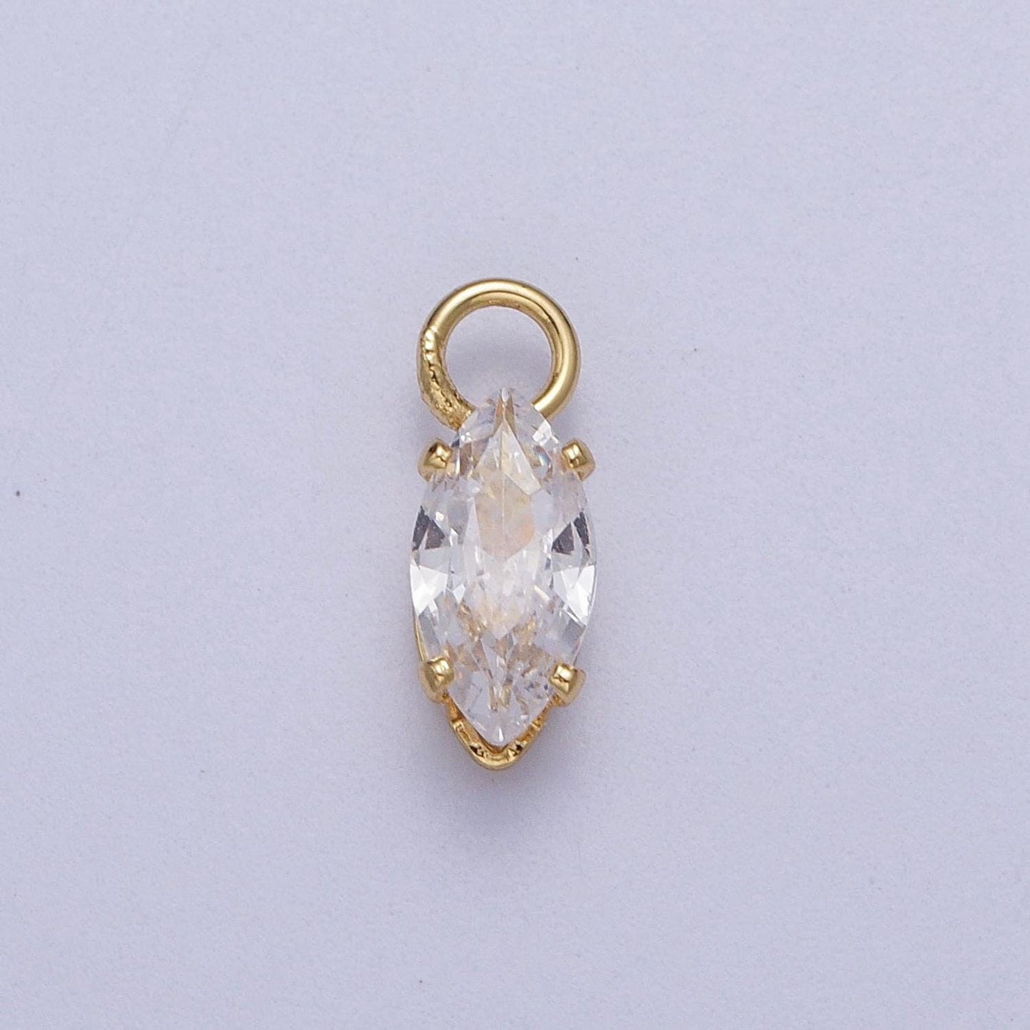 OS Gold Filled Clear Marquise Cubic Zirconia 11mm Charm | C-353