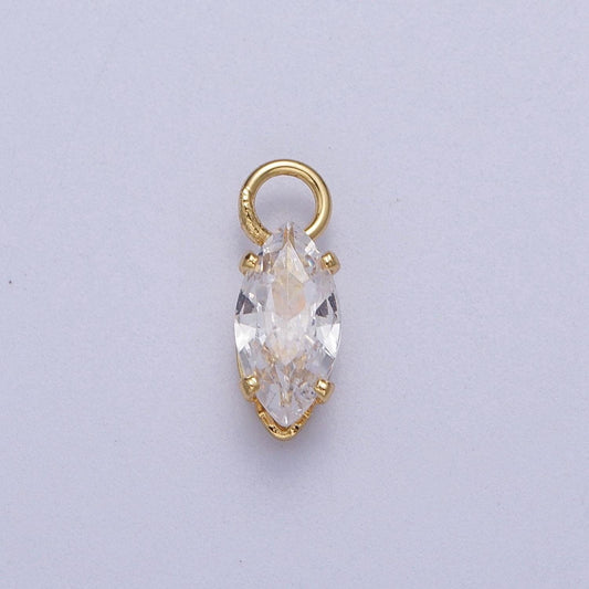 OS Gold Filled Clear Marquise Cubic Zirconia 11mm Charm | C-353