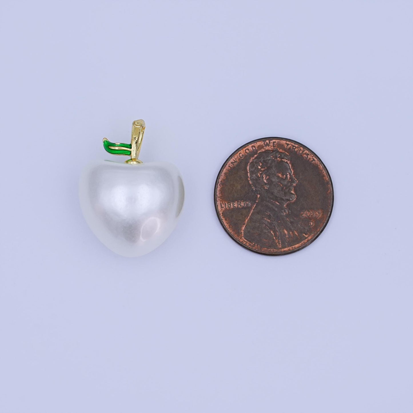 24K Gold Filled Off-White Heart Apple Fruit Pendant | AH425 - AH427