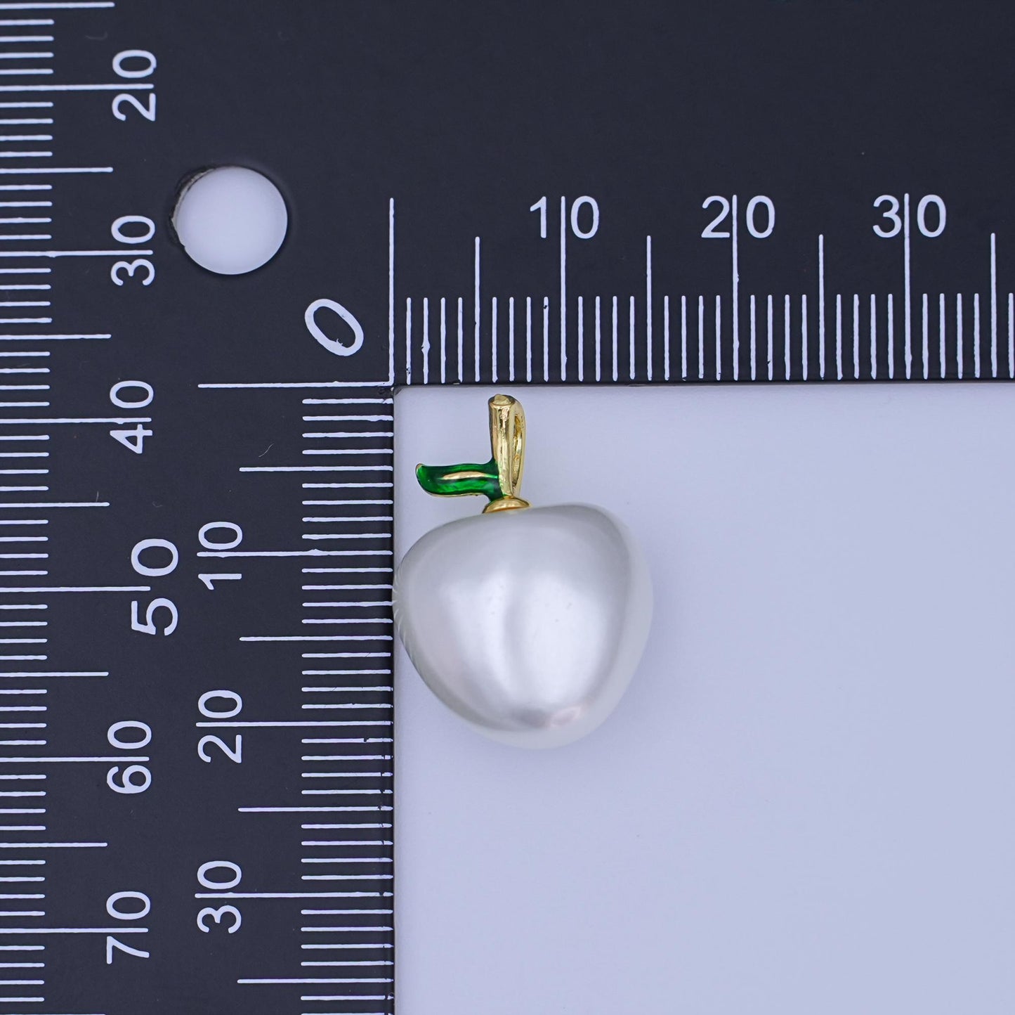 24K Gold Filled Off-White Heart Apple Fruit Pendant | AH425 - AH427