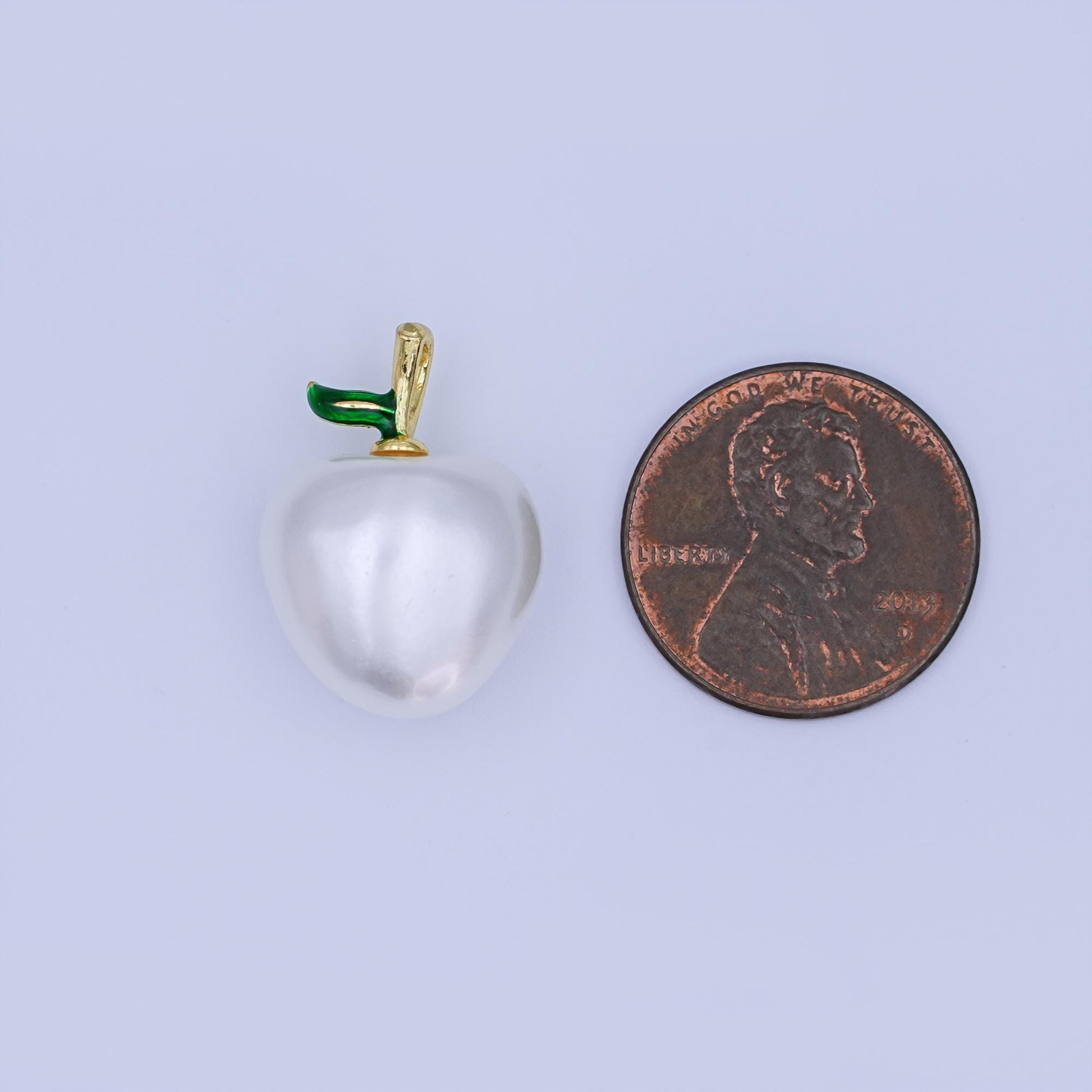 24K Gold Filled Off-White Heart Apple Fruit Pendant | AH425 - AH427