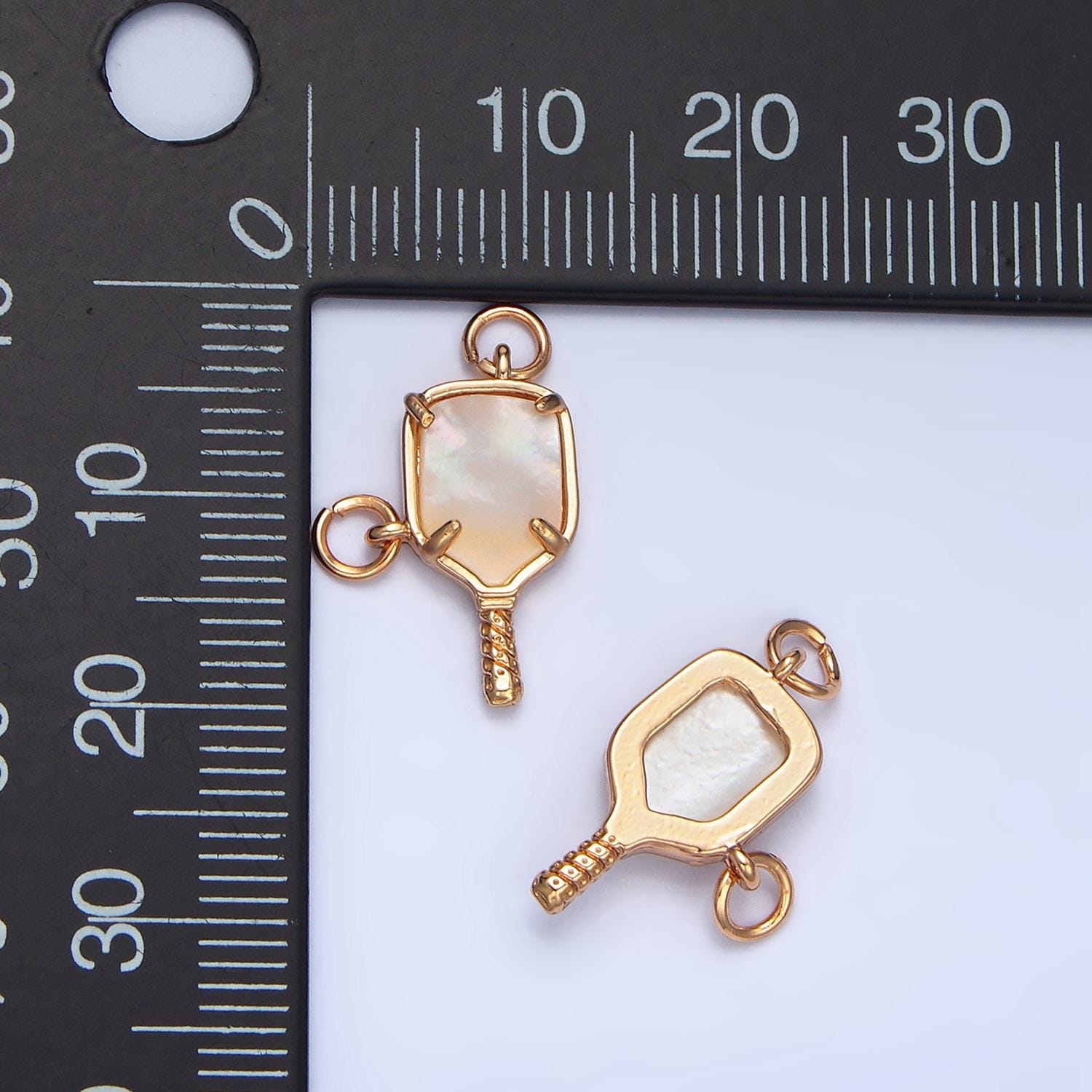 24K Gold Filled Shell Pearl Pickle Ball Sports Connector | F135