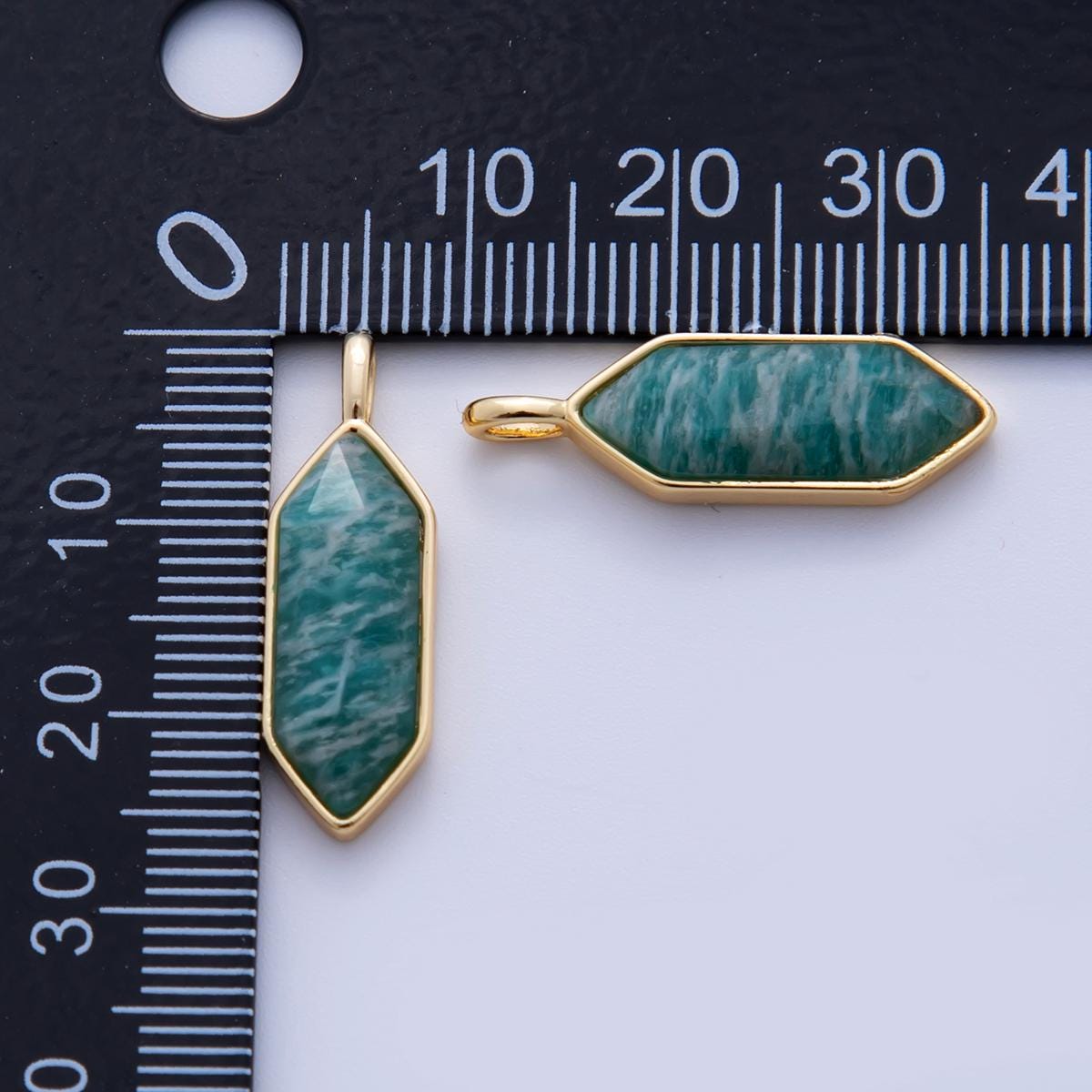 18K Gold Filled Natural Gemstone Hexagon Pendant | AF298