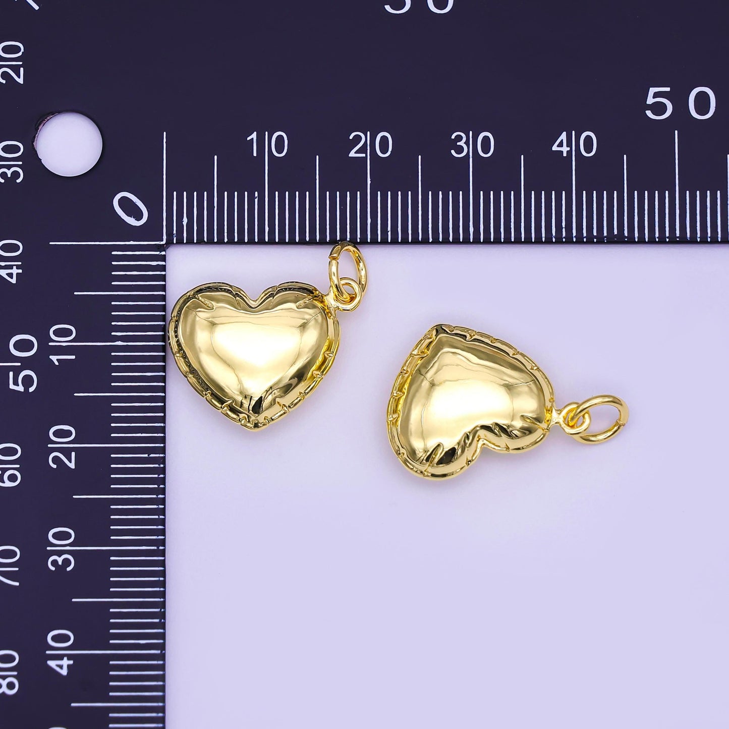 24K Gold Filled 20mm Chubby Sideways Heart Minimalist Charm | N152