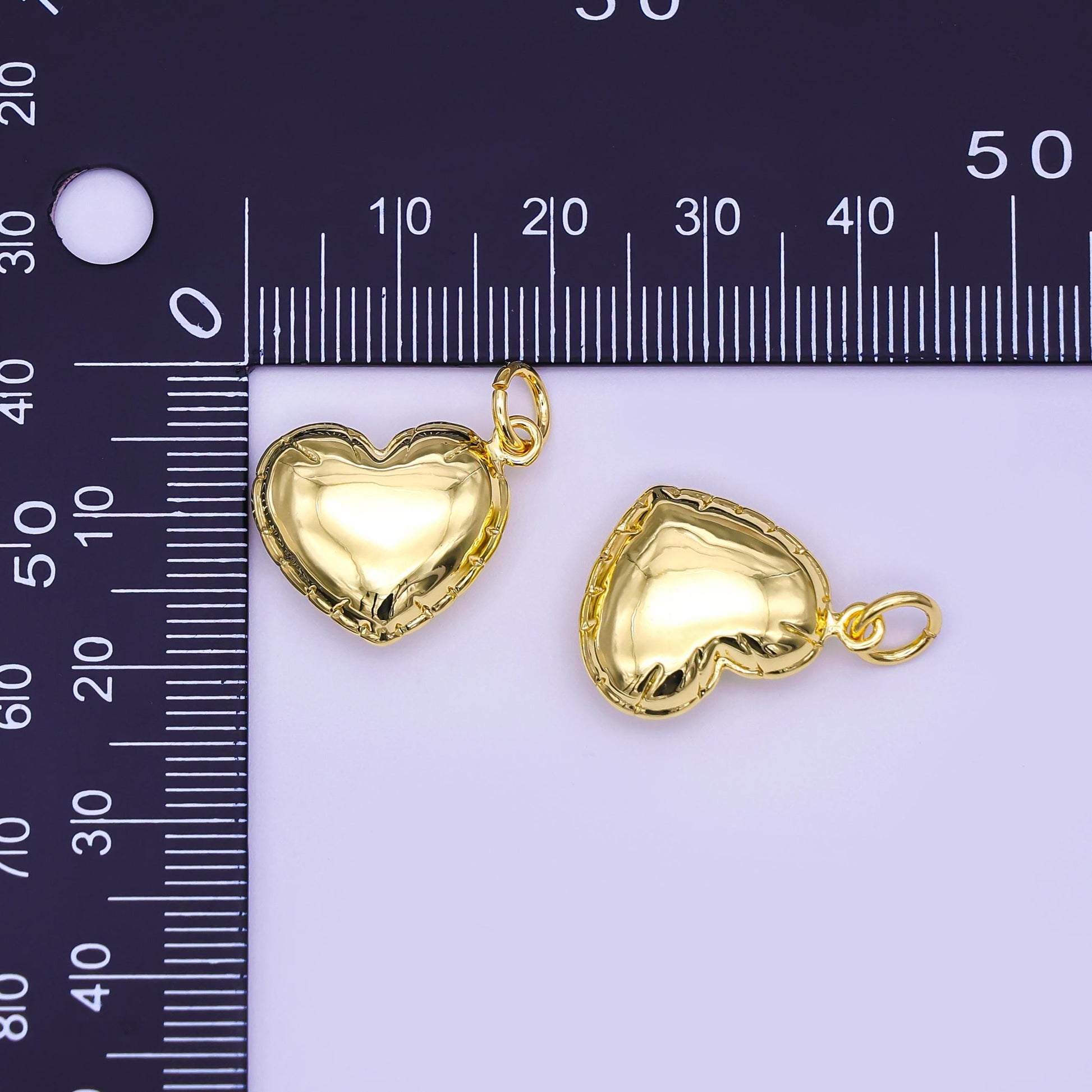 24K Gold Filled 20mm Chubby Sideways Heart Minimalist Charm | N152