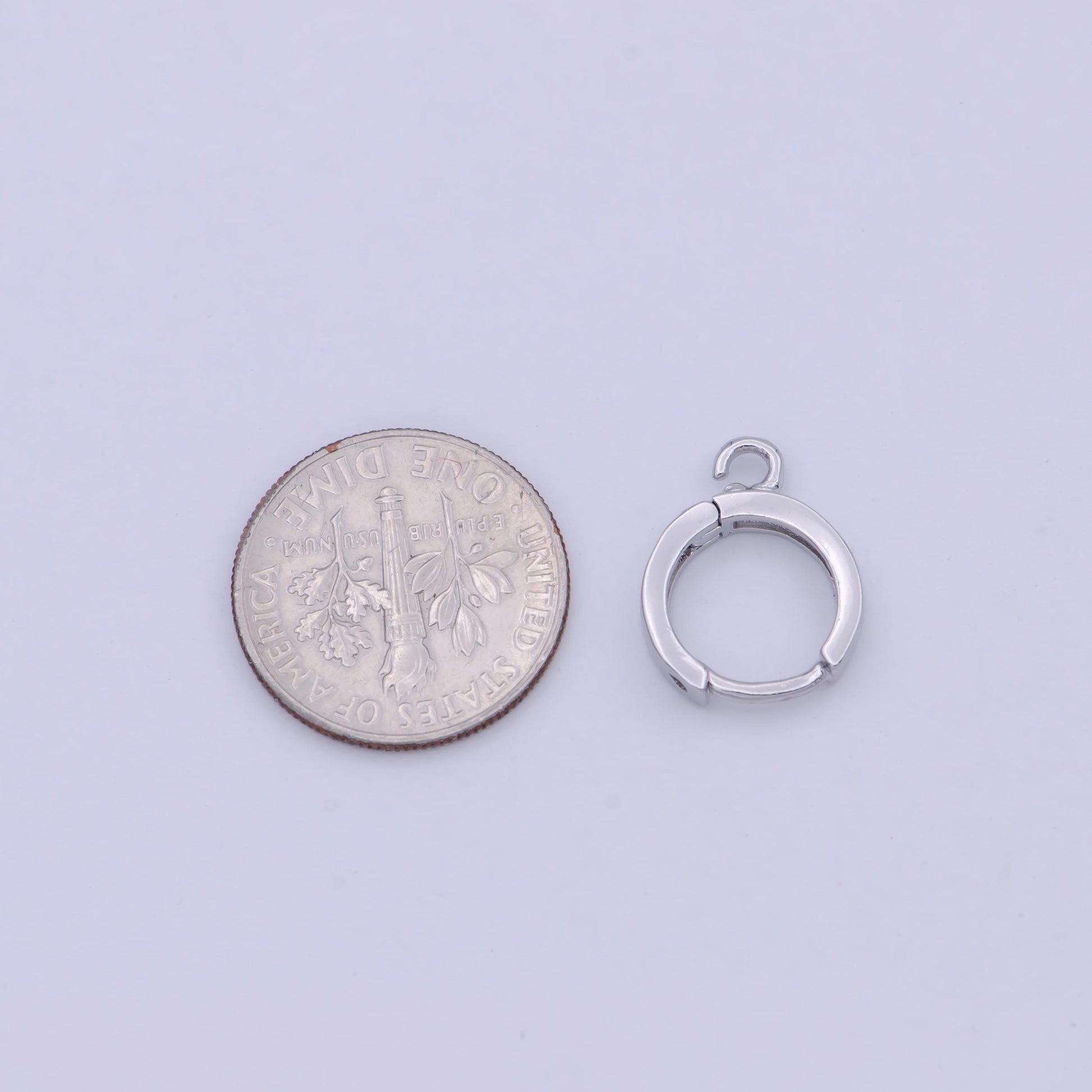 Sterling Silver Earring Findings - Open Link earring Post, 925 sterling silver 12mm Huggie hoop earring K-519