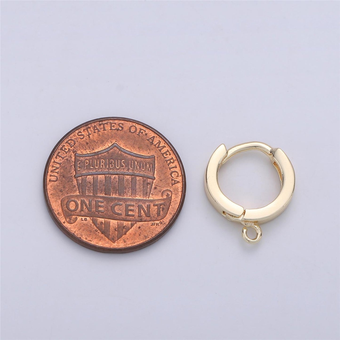 Sterling Silver Earring Findings - Open Link earring Post, 925 sterling silver 12mm Huggie hoop earring K-519