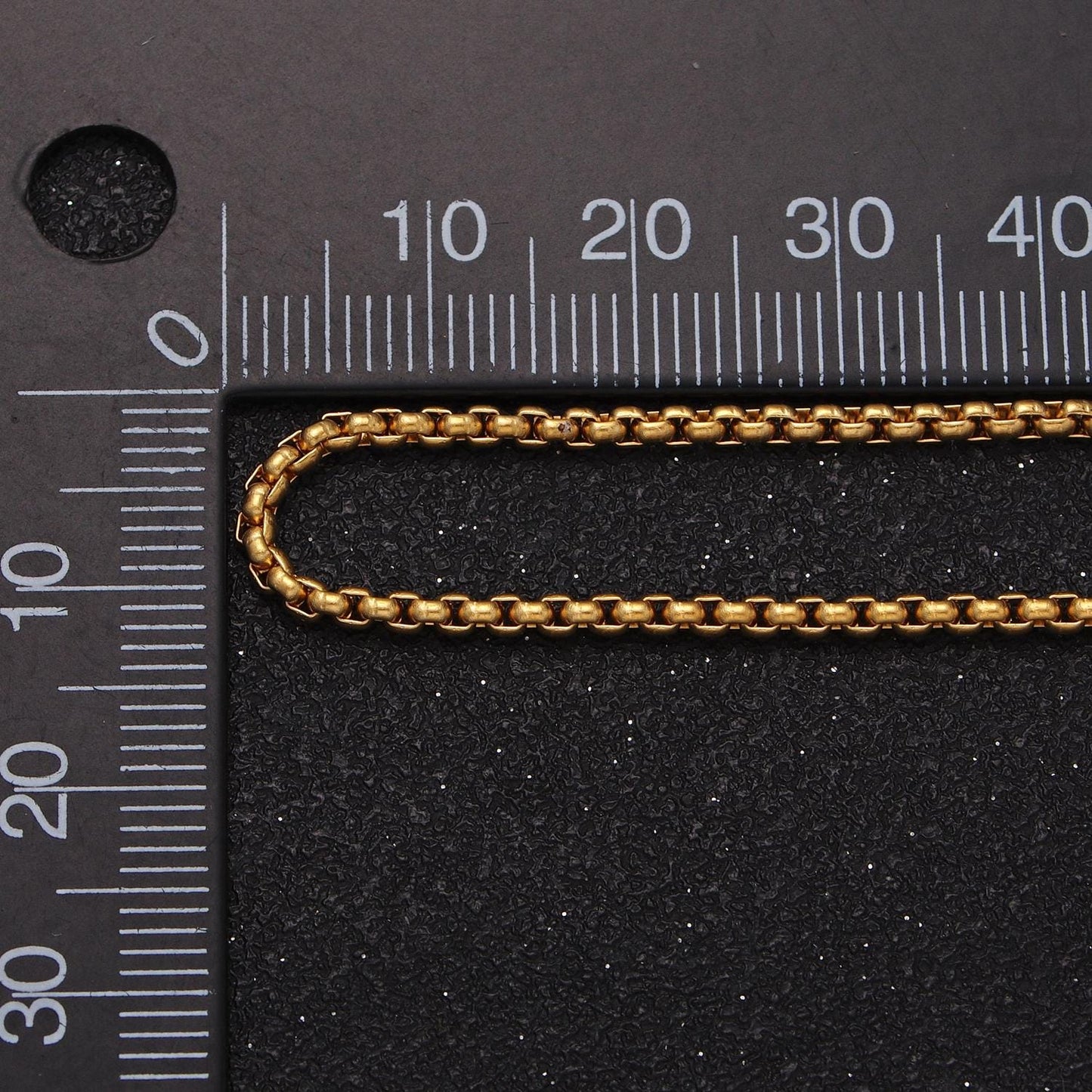 Cable Rolo Chain Necklace for Men or Women, Stainless Steel Box Chain 2mm Gold Tone Tarnish Free Necklace Chain | WA-1707