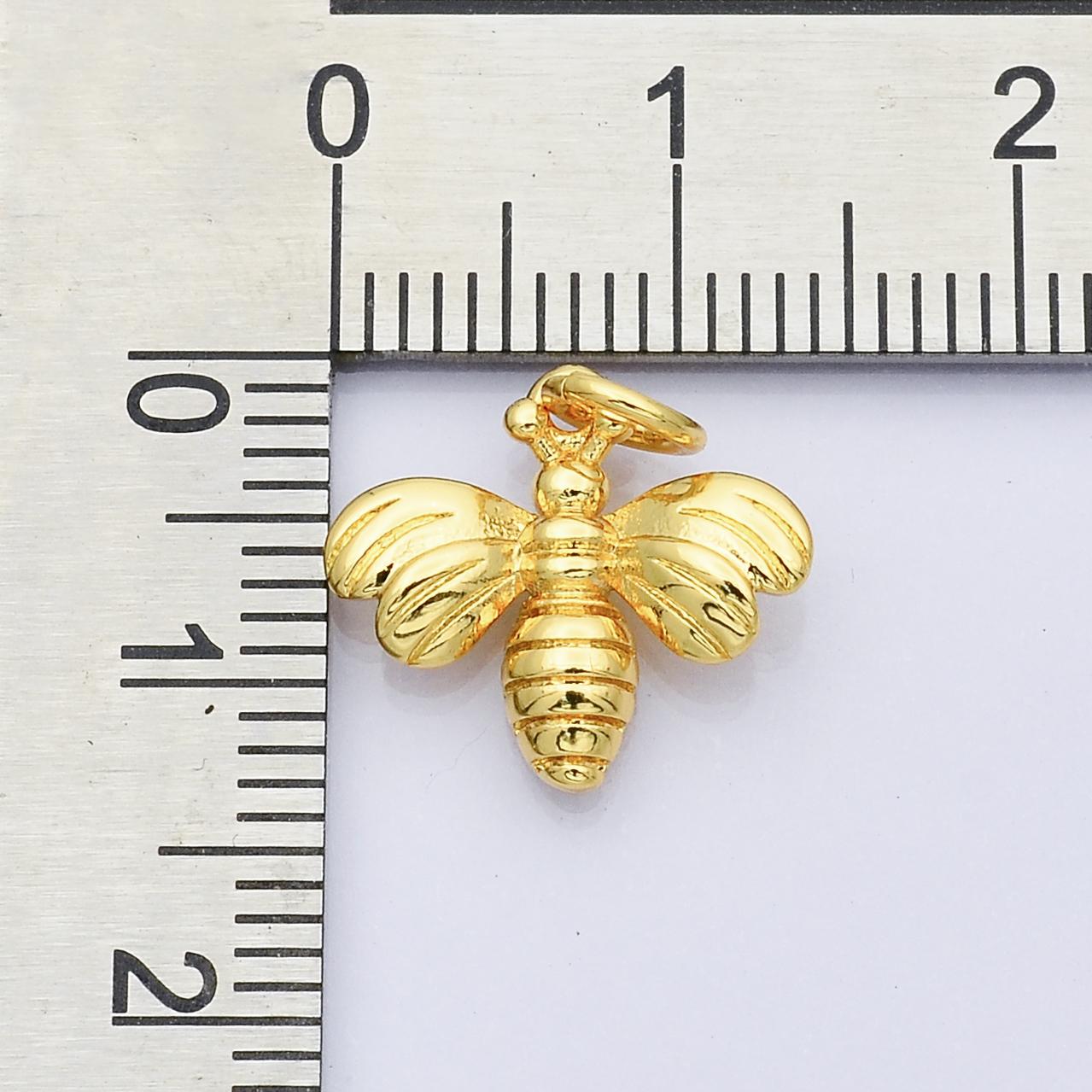 14K Gold Filled Minimalist Bee Insect Charm | D-201