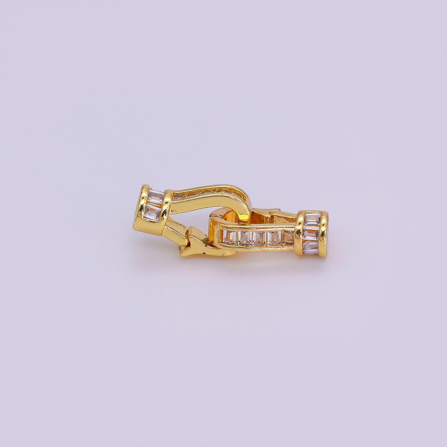 24K Gold Filled Baguette CZ Snap Hook Closure Enhancer Finding Set | Z1270