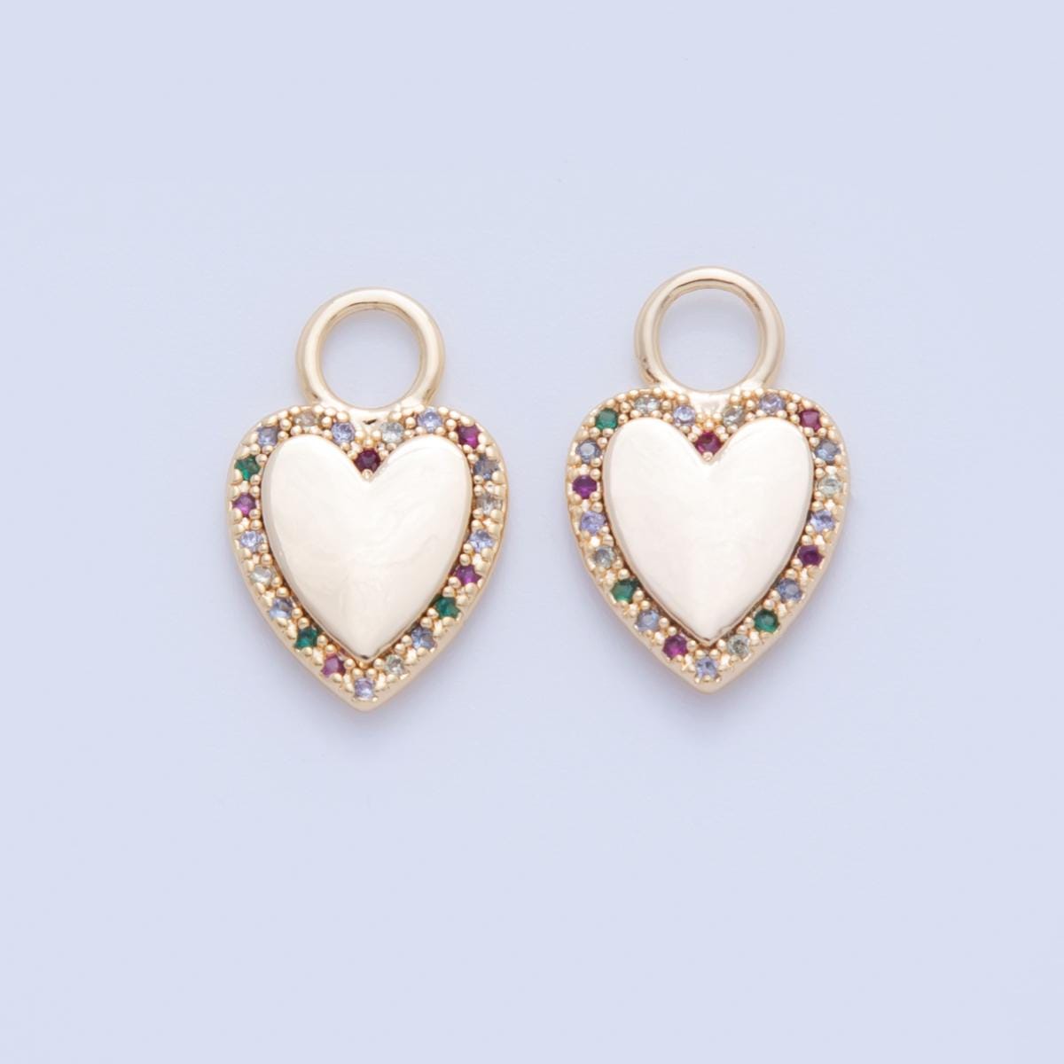 Mini 18k Gold Filled Heart Charms Small Love Charm for Earring Charm, Bracelet Necklace Supply AF-349