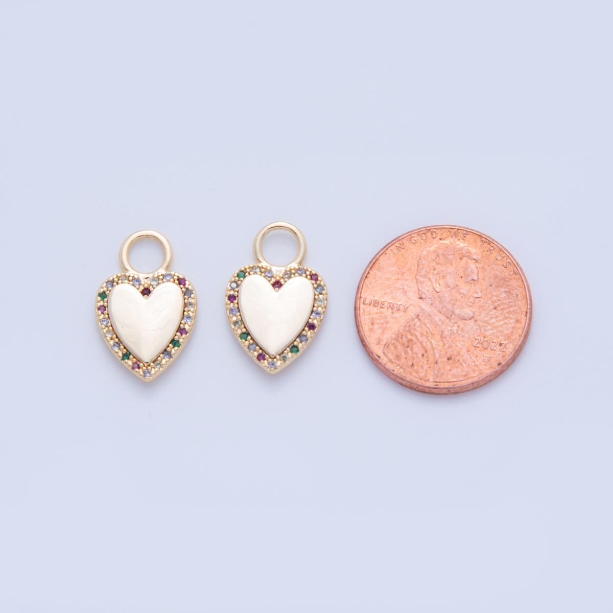 Mini 18k Gold Filled Heart Charms Small Love Charm for Earring Charm, Bracelet Necklace Supply AF-349