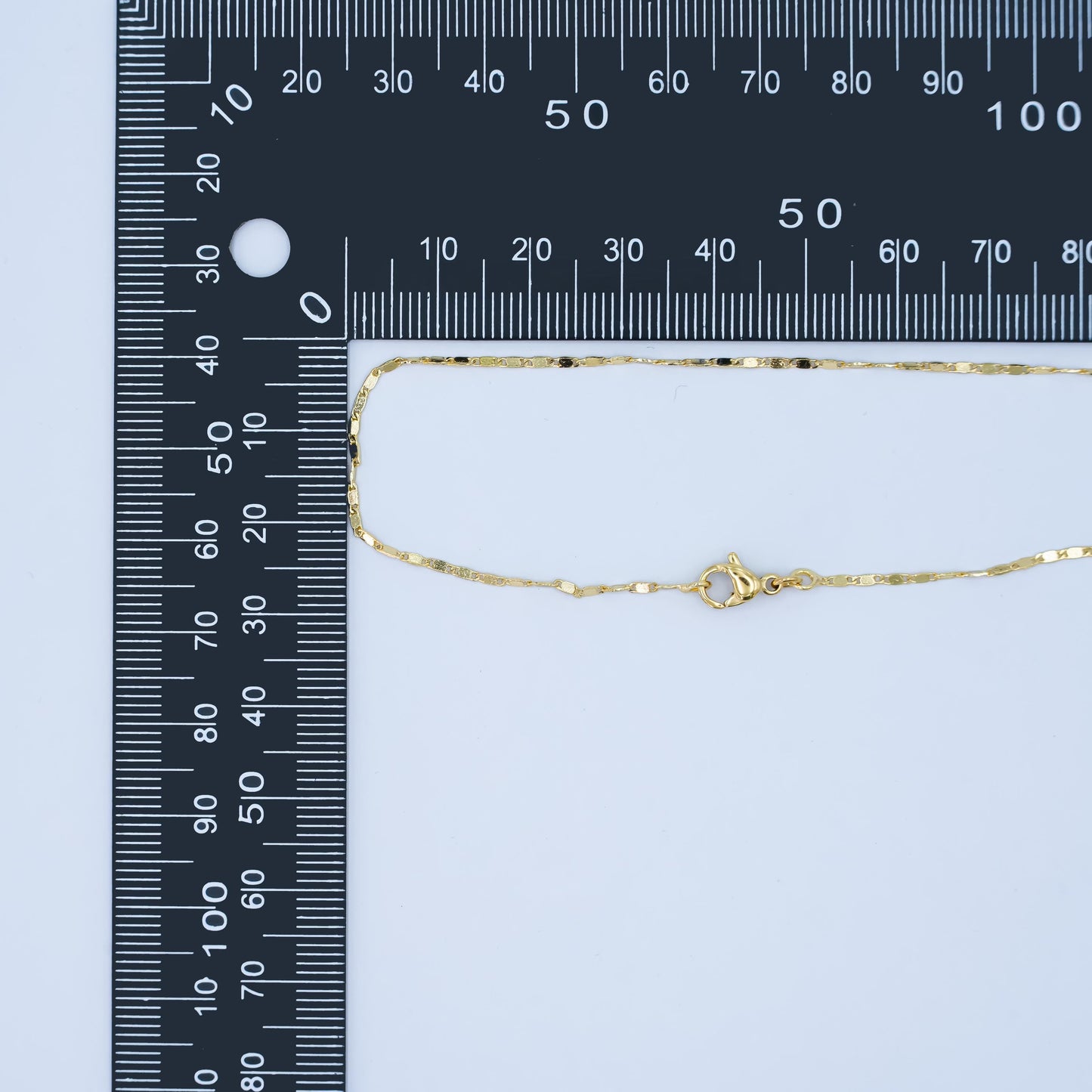 14K Gold Filled 1.4mm Flat Mariner Chain Link Layering Chain Necklace | WA-2754