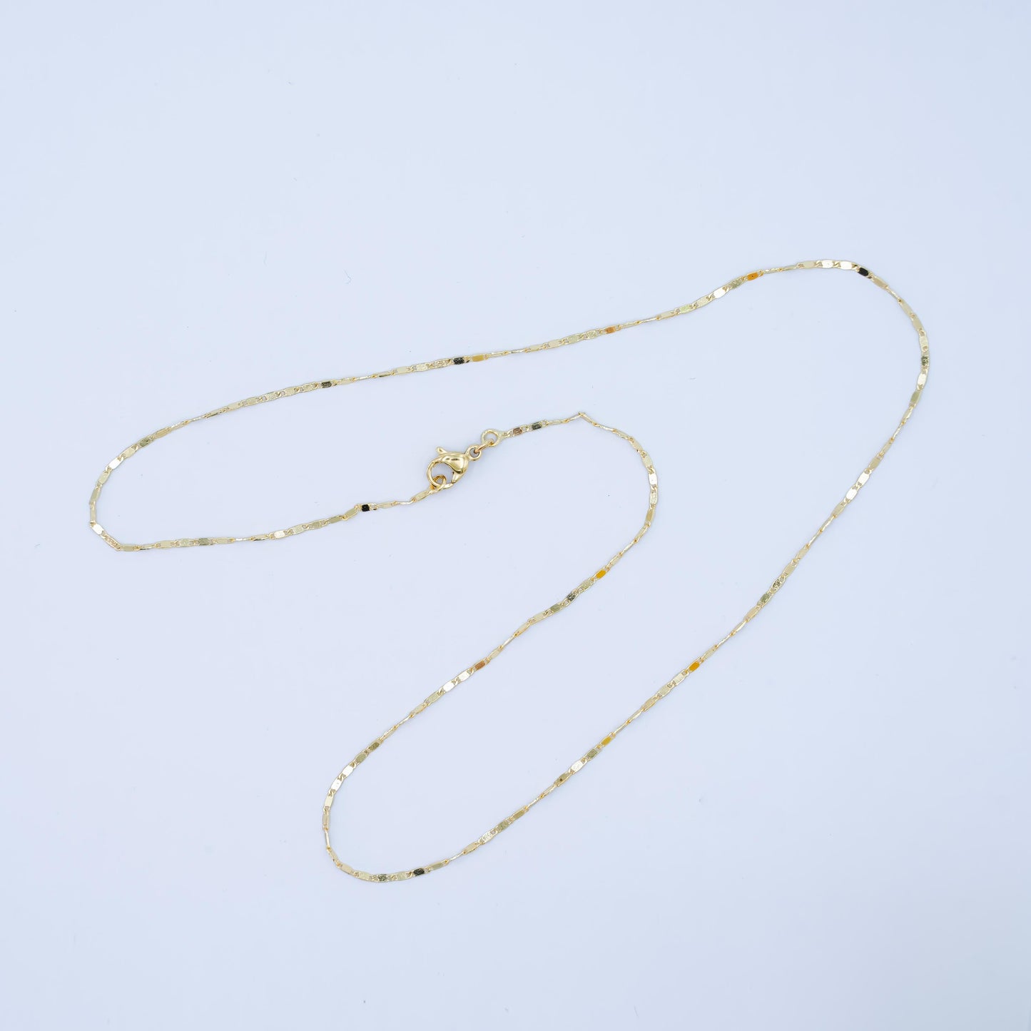 14K Gold Filled 1.4mm Flat Mariner Chain Link Layering Chain Necklace | WA-2754