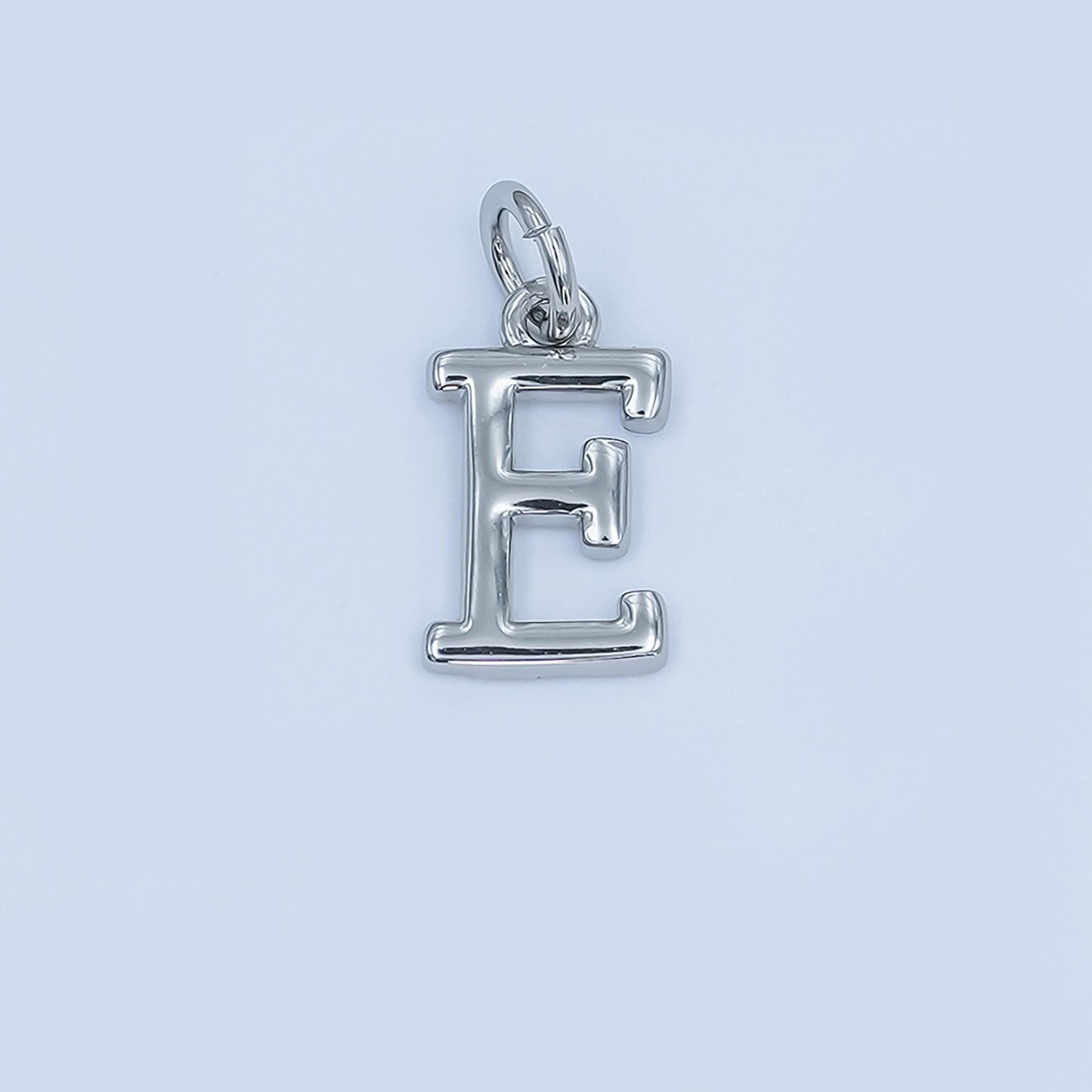 Rhodium Plated Minimalist Initial Letter Charm | A141 - A153