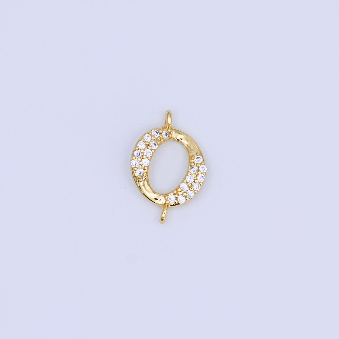 24K Gold Filled Clear Micro Paved CZ Round Connector | Y026