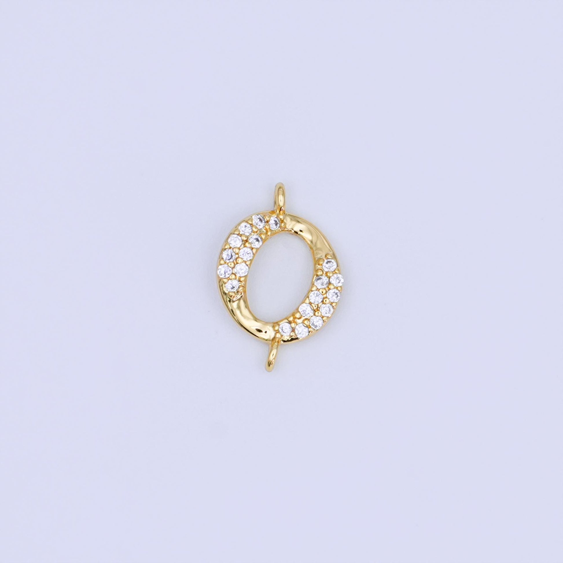 24K Gold Filled Clear Micro Paved CZ Round Connector | Y026