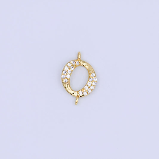 24K Gold Filled Clear Micro Paved CZ Round Connector | Y026