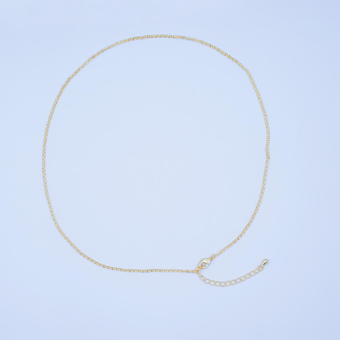 24K Gold Filled 1.7mm Sunburst Hammered Cable 17.5 Inch Chain Necklace | WA-3227