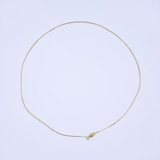 24K Gold Filled 0.9mm Cocoon Snake 17.5 Inch Chain Necklace | WA-3233