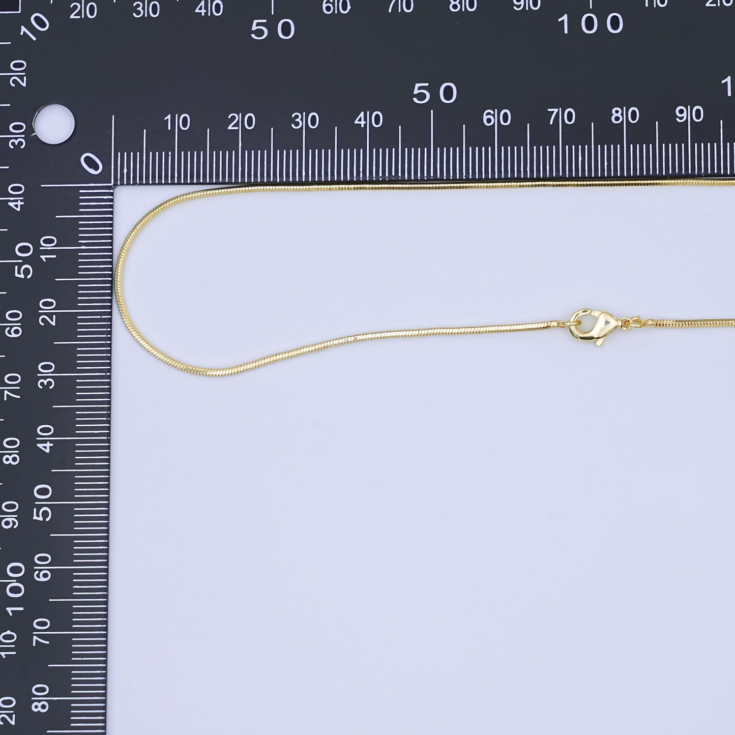 24K Gold Filled 1.2mm Cocoon Snake Chain 17.5 Inch Thin Herringbone Chain Necklace | WA-3229