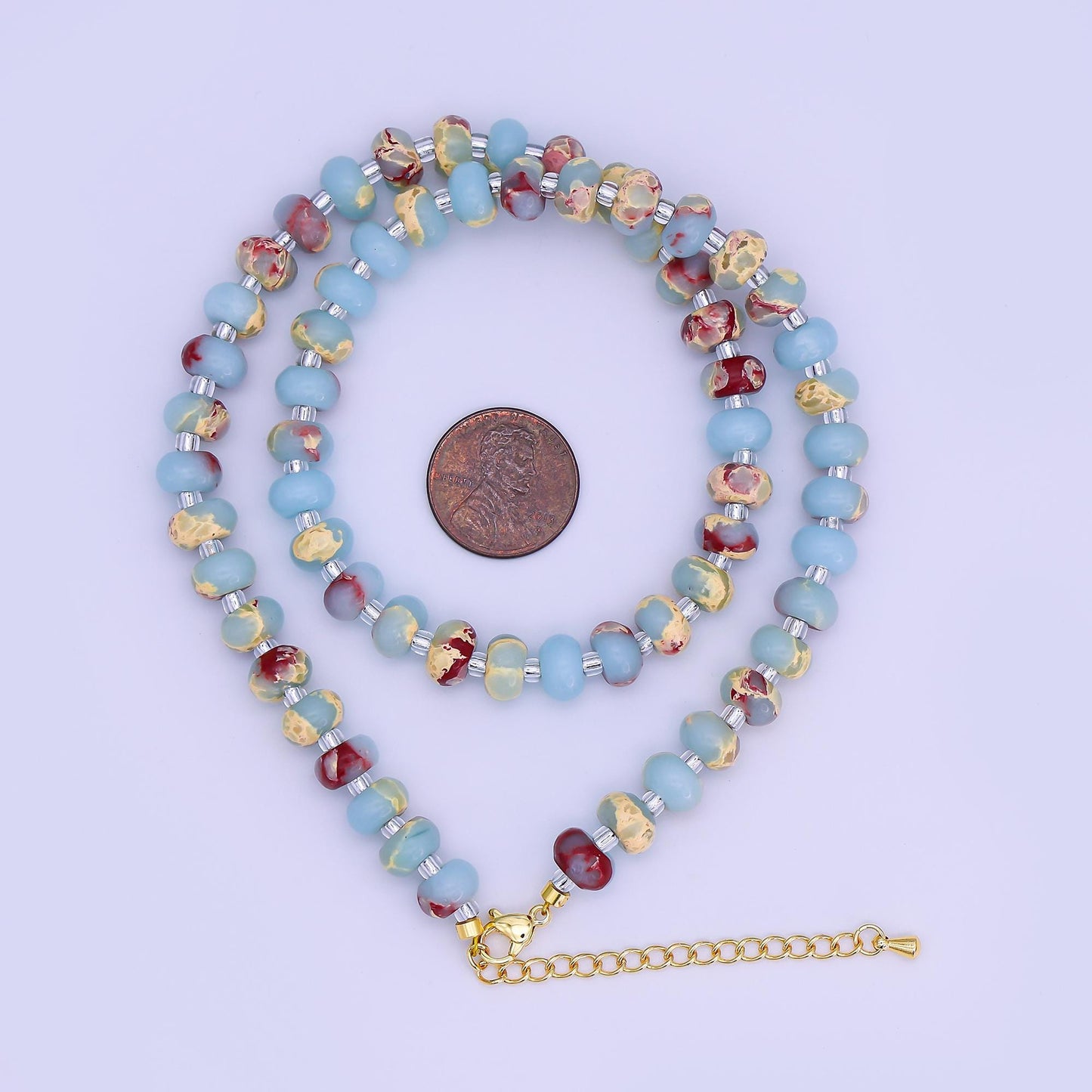14K Gold Filled Blue Turquoise Natural Gemstone 16 Inch, 18 Inch Necklace | WA-3143 WA-3144