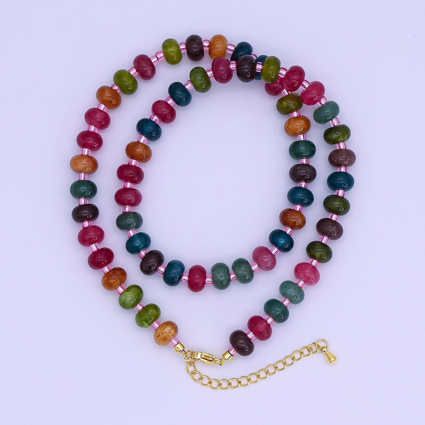 14K Gold Filled Gradient Multicolor Gemstone 16 Inch, 18 Inch Necklace Holiday Jewelry Inspired | WA-3147 WA-3148