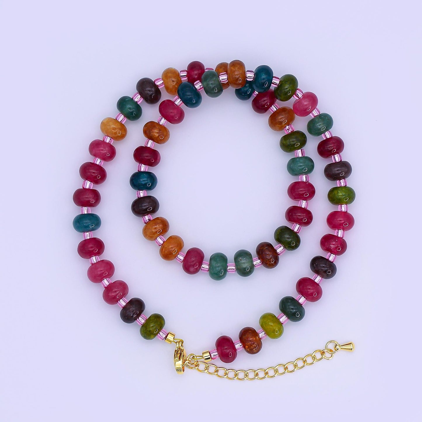 14K Gold Filled Gradient Multicolor Gemstone 16 Inch, 18 Inch Necklace Holiday Jewelry Inspired | WA-3147 WA-3148